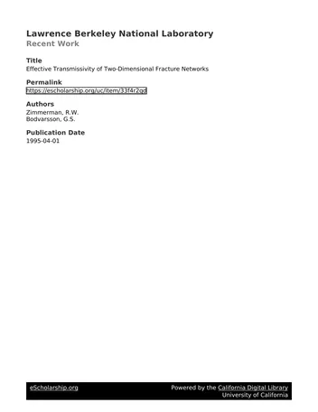 Más sobre Transmisividad Efectiva de Redes de Fractura Bidimensionales