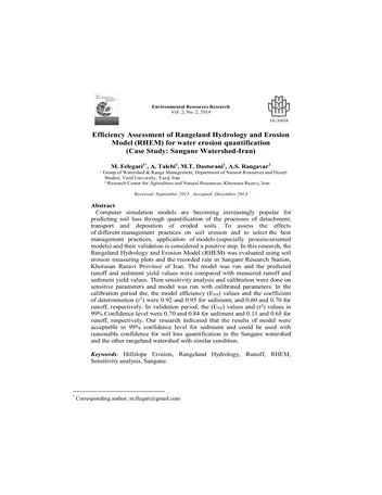 Más sobre Evaluación de la Eficiencia del Modelo de Hidrología y Erosión de Pastizales (RHEM) para la Cuantificación de la Erosión Hídrica