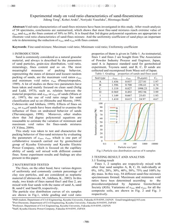 Más sobre Estudio Experimental sobre las Características del Índice de Vacíos de la Mezcla de Arena y Finos.