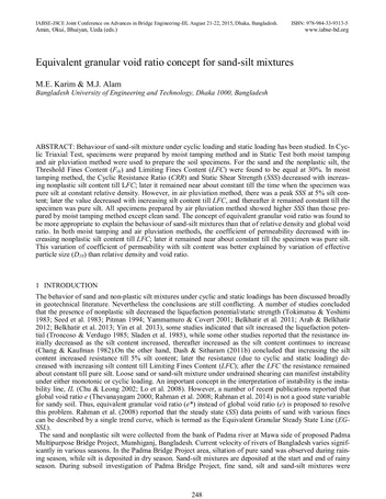 Más sobre Concepto de Índice de Vacíos Granular Equivalente para Mezclas de Arena y Limo.