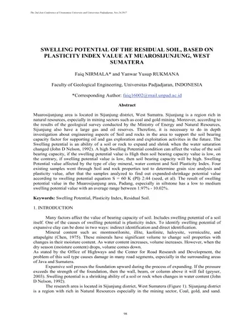 Más sobre Potencial de Expansión del Suelo Residual, Basado en el Valor del Índice de Plasticidad en Mua.